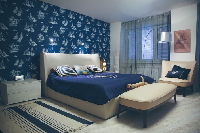 stile marino in camera da letto