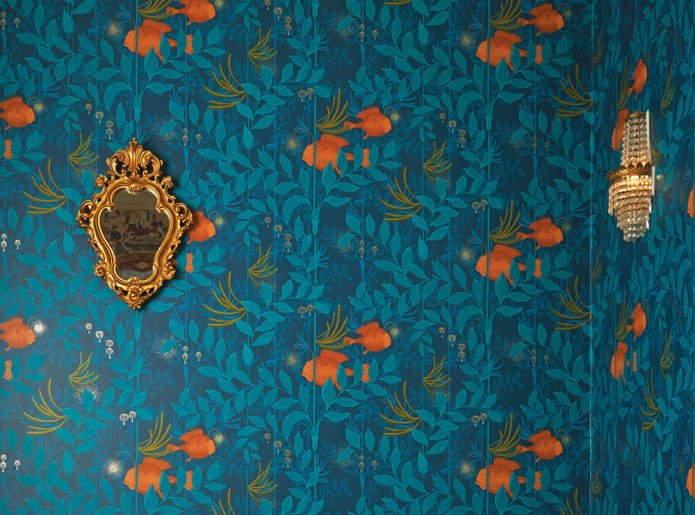 Carta da parati arancione e blu