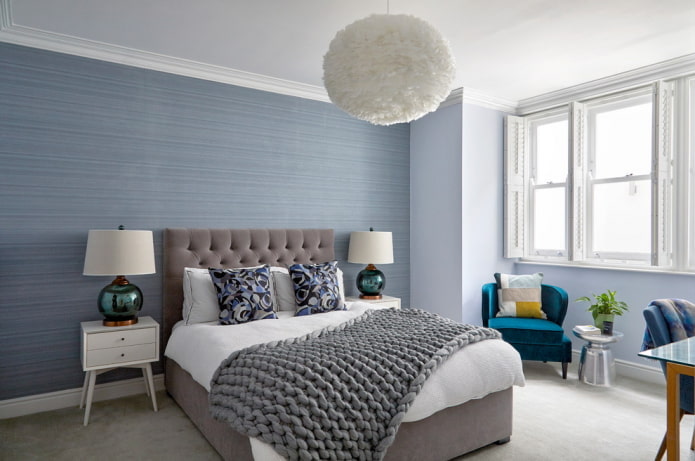 soffitto bianco e pareti blu