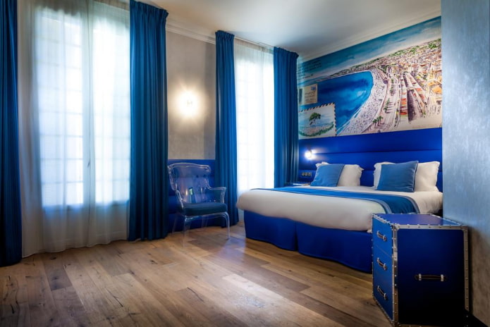 camera da letto blu