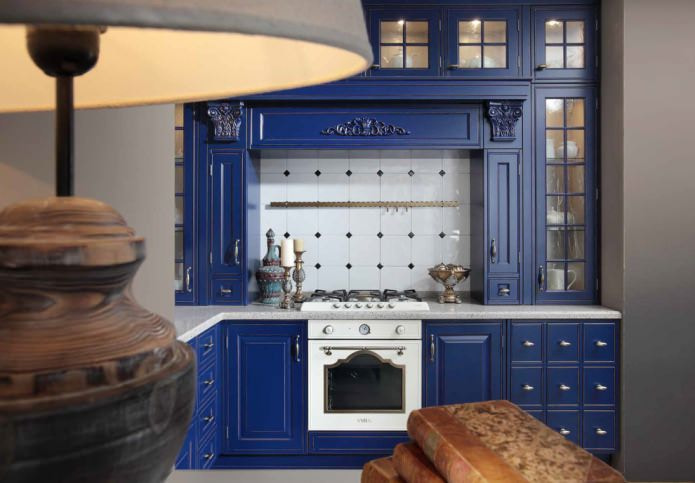 set da cucina blu