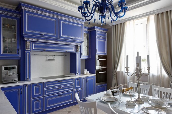 set da cucina blu