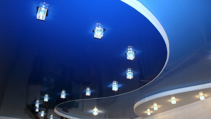 soffitto teso blu