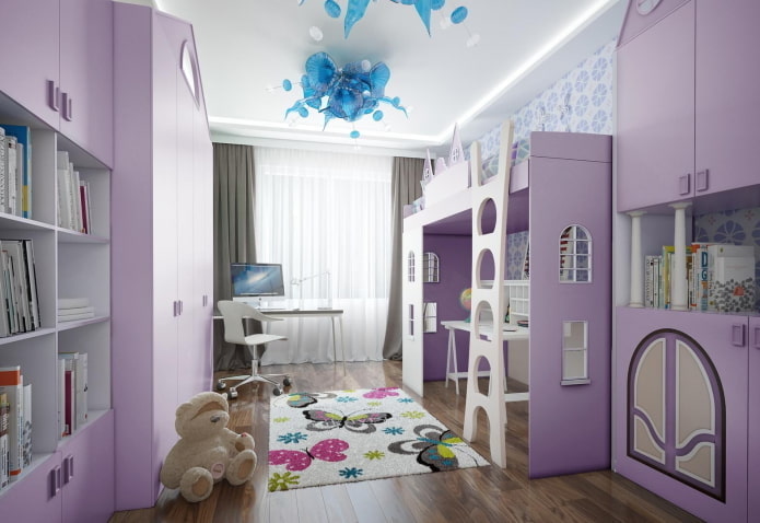 set cameretta per bambini lilla