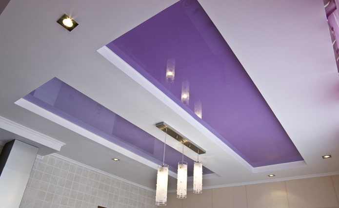 soffitto bianco e lilla