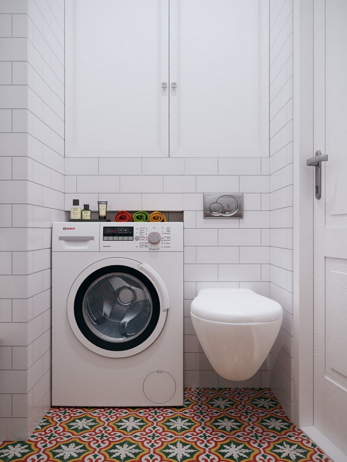 lavatrice nel arredamento del bagno