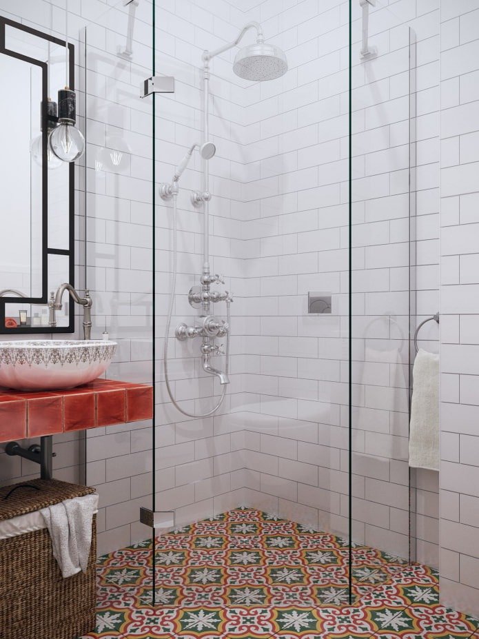 progettazione del bagno con doccia