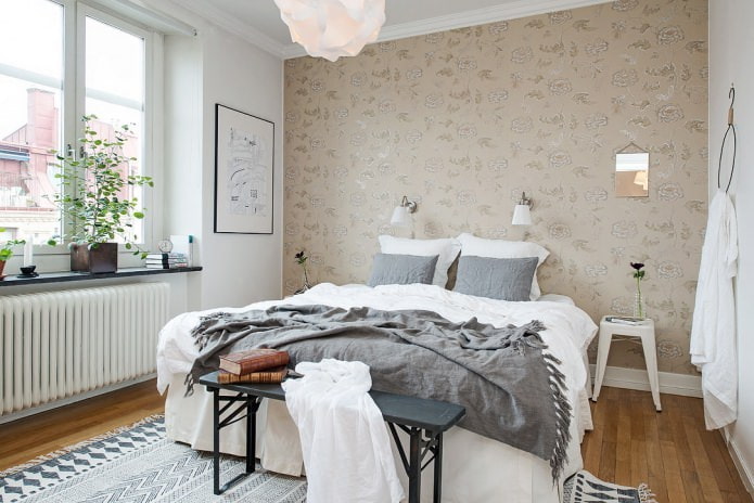 camera da letto in stile scandinavo