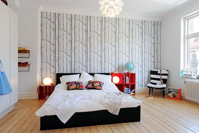 camera da letto in stile scandinavo