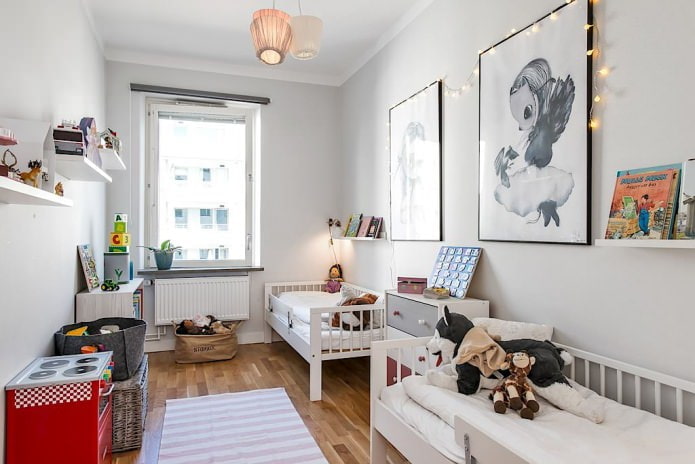 Cameretta scandinava per due bambini