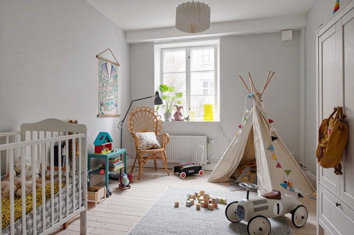 Cameretta per bambini in stile scandinavo