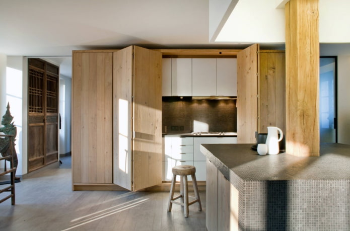 cucina invisibile con isola