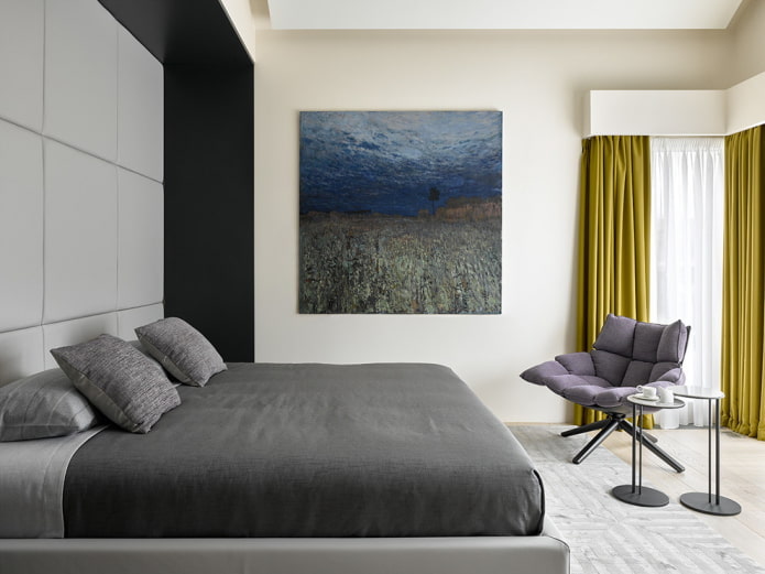 Tende decorative su sfondo grigio