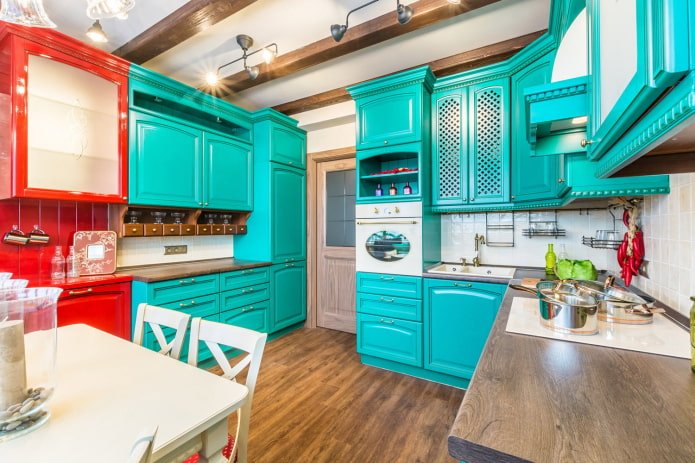 cucina turchese brillante