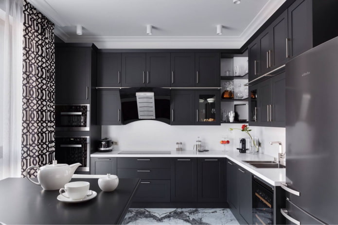 cucina in bianco e nero