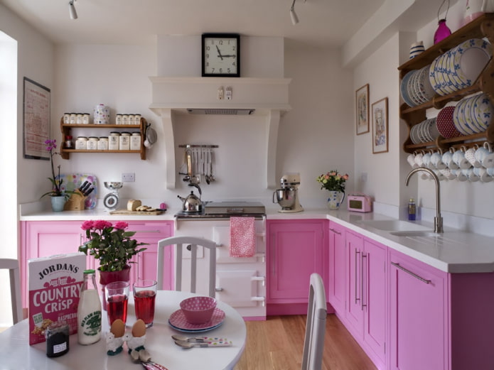 combinazione rosa in cucina