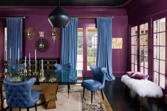 combinazione blu e viola