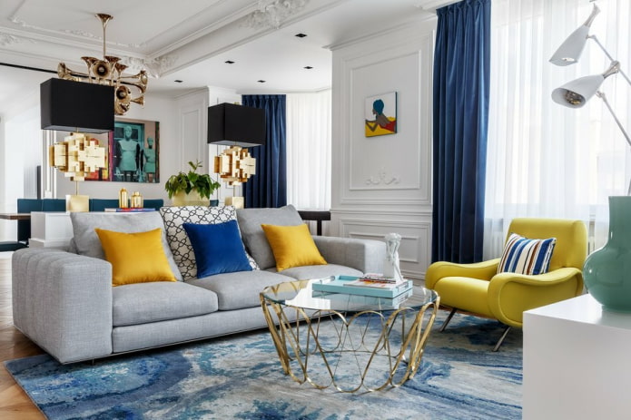 combinazione di blu e giallo