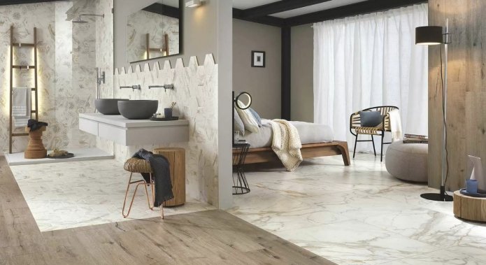 pavimento combinato in un appartamento