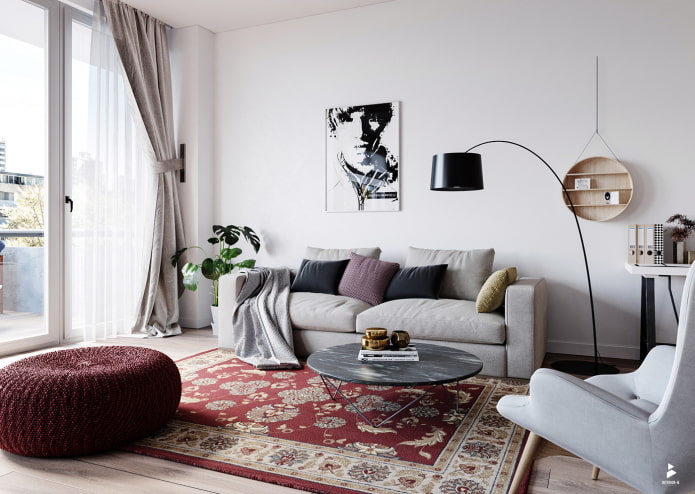 Tappeto in un soggiorno scandinavo