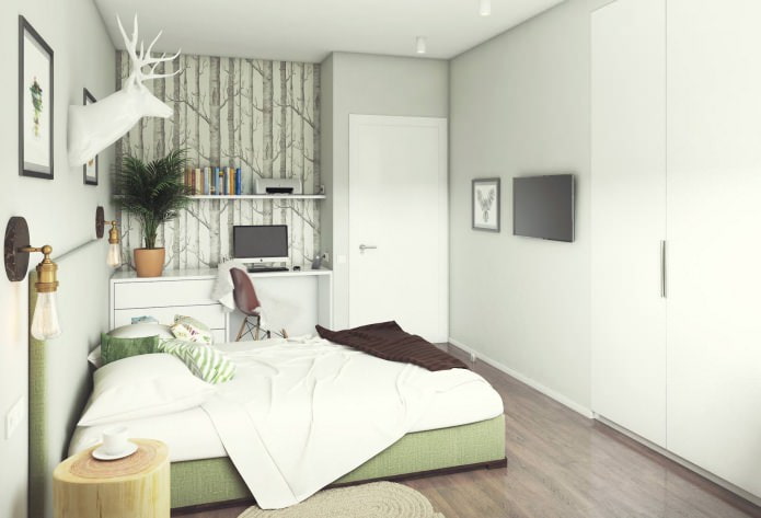 progettazione camera da letto 13 mq.