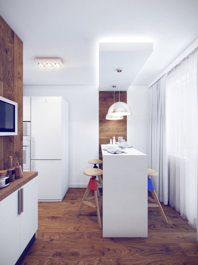 design del bancone da bar in una piccola cucina