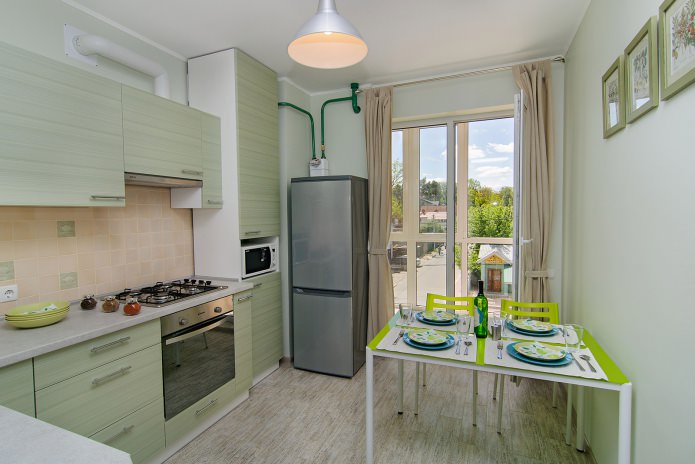 cucina all'interno di un monolocale di 42 mq.