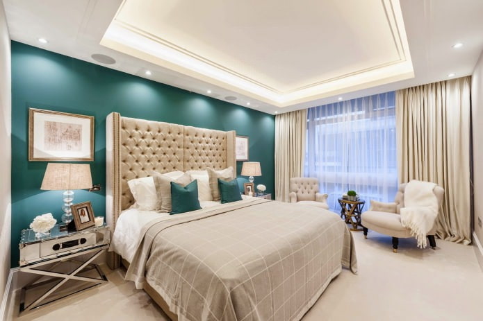 pavimento chiaro nell'interno della camera da letto