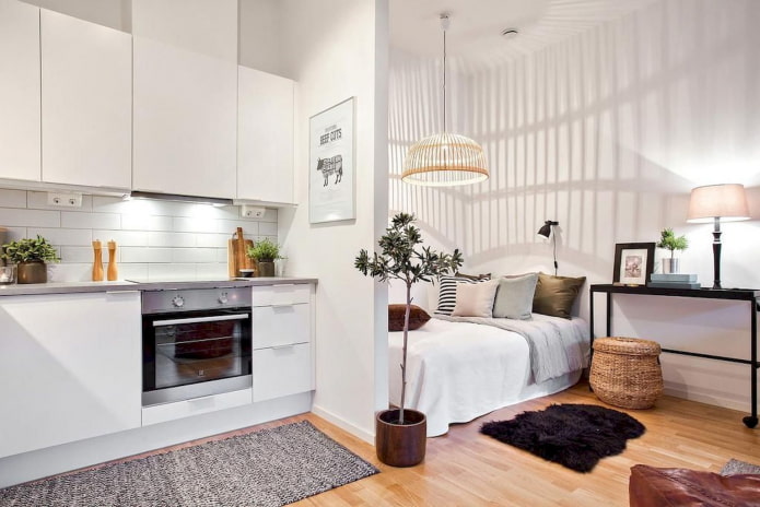 letto nell'interno della cucina