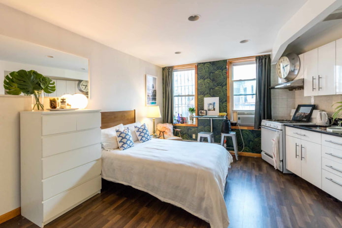 letto nell'interno della cucina