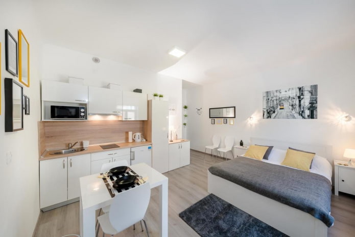 letto nell'interno della cucina