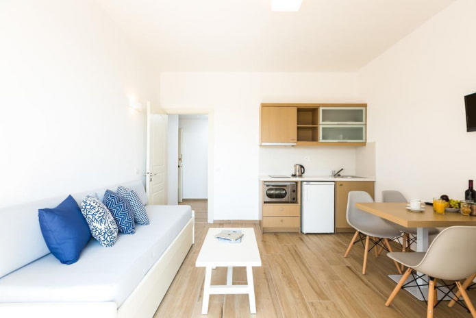pouf nell'interno della cucina