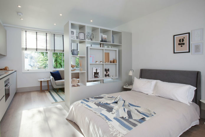 mobili nella zonizzazione cucina-camera da letto