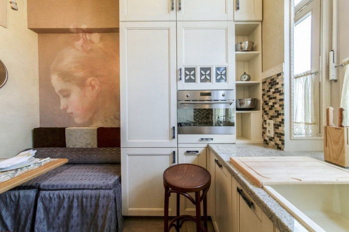 design degli interni cucina-camera da letto
