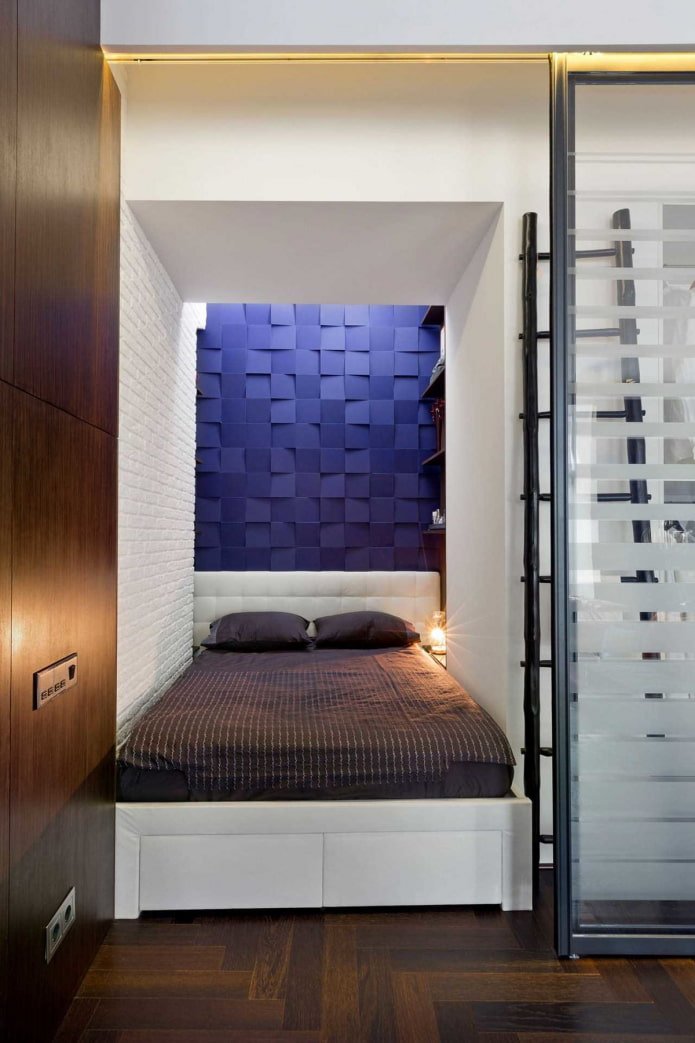progettazione della camera da letto senza finestra