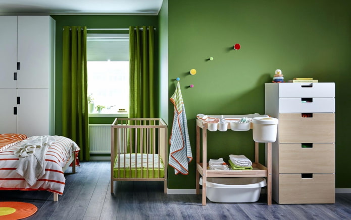 disposizione dei mobili all'interno di una cameretta per bambini