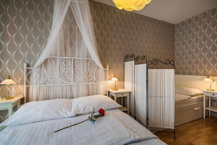 zonizzazione funzionale di una camera da letto e di una stanza dei bambini combinate
