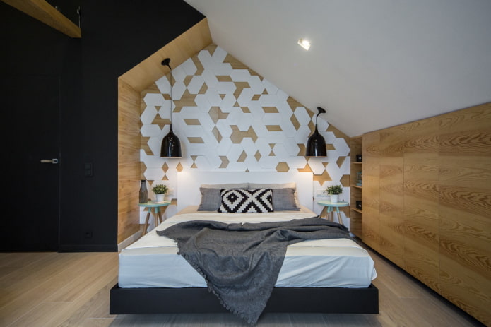 decorazione camera da letto mansardata
