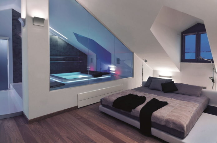 camera da letto in stile high-tech