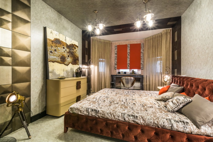 zonizzazione di una camera da letto combinata con una loggia