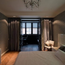 Design moderno della camera da letto con un balcone-0