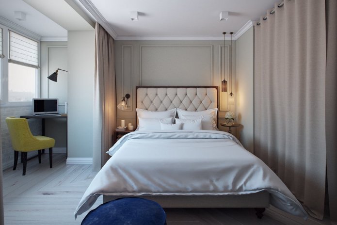 soggiorno e camera da letto combinati con balcone