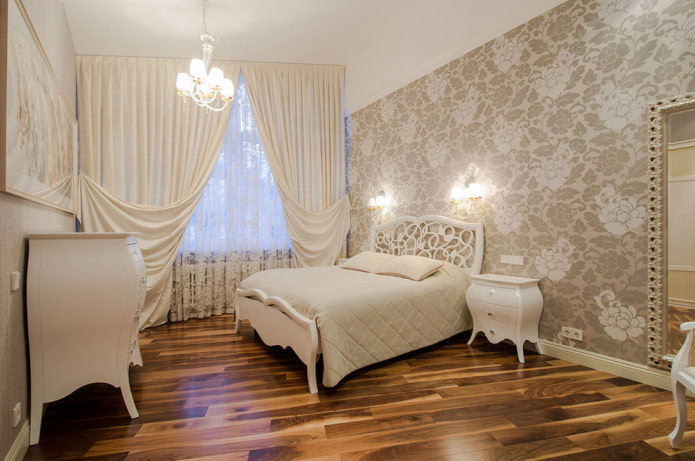 interno camera da letto beige-marrone