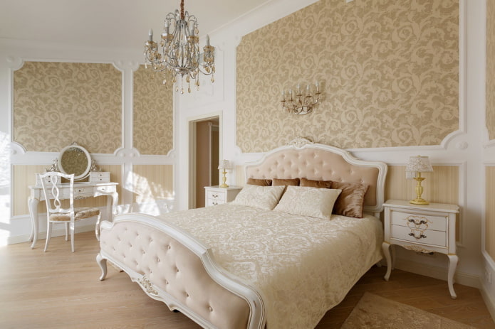 interno della camera da letto bianca e beige