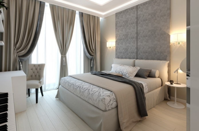 interno camera da letto grigio-beige