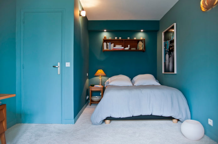 decorazione camera da letto turchese