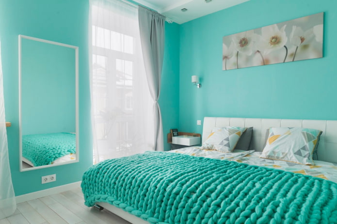 interno camera da letto turchese