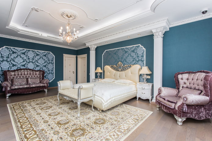 camera da letto turchese in stile classico