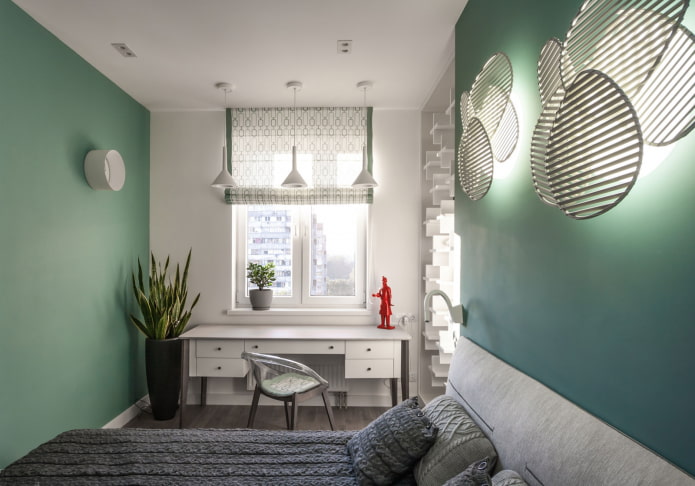 studio in una camera da letto in una Krusciovka