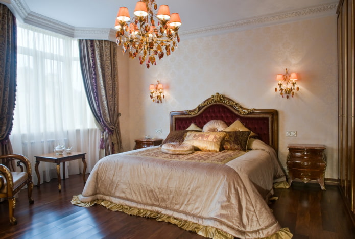 illuminazione della camera da letto in stile classico